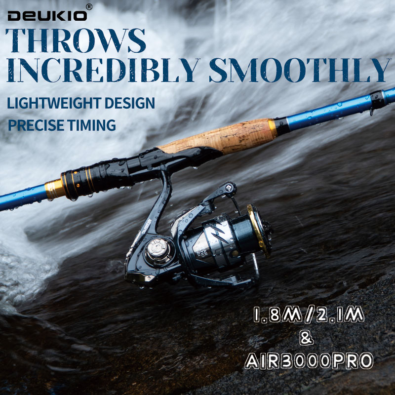 Fishing Rod Spinning - ชุดคันเบ็ดตกปลา DEUKIO 4/5 ท่อน คาร์บอนไฟเบอร์ พร้อมรอกสปินนิ่งคาร์บอน