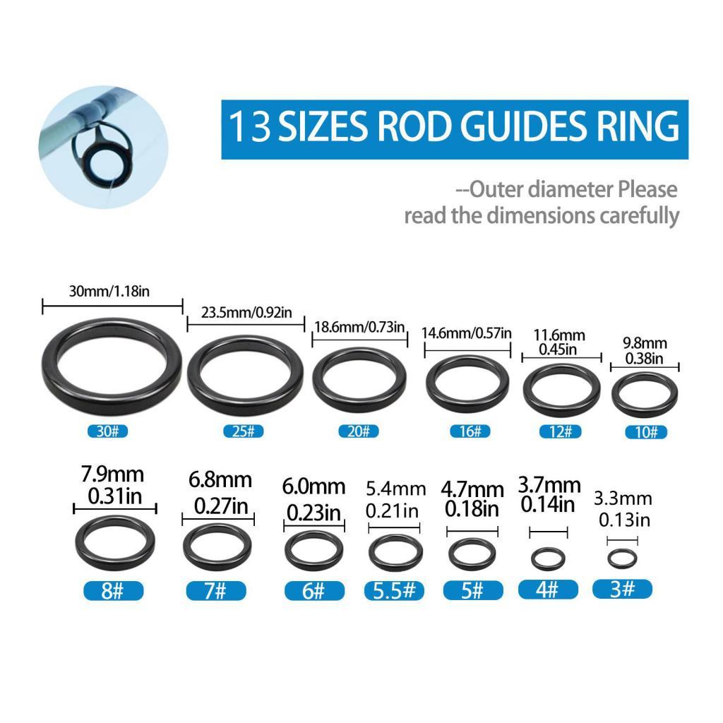 Fishing Rod Tip Replacement - ชุดซ่อมไกด์คันเบ็ด 26 ชิ้น ทำจากเซรามิก สำหรับเปลี่ยนไกด์ปลายคัน