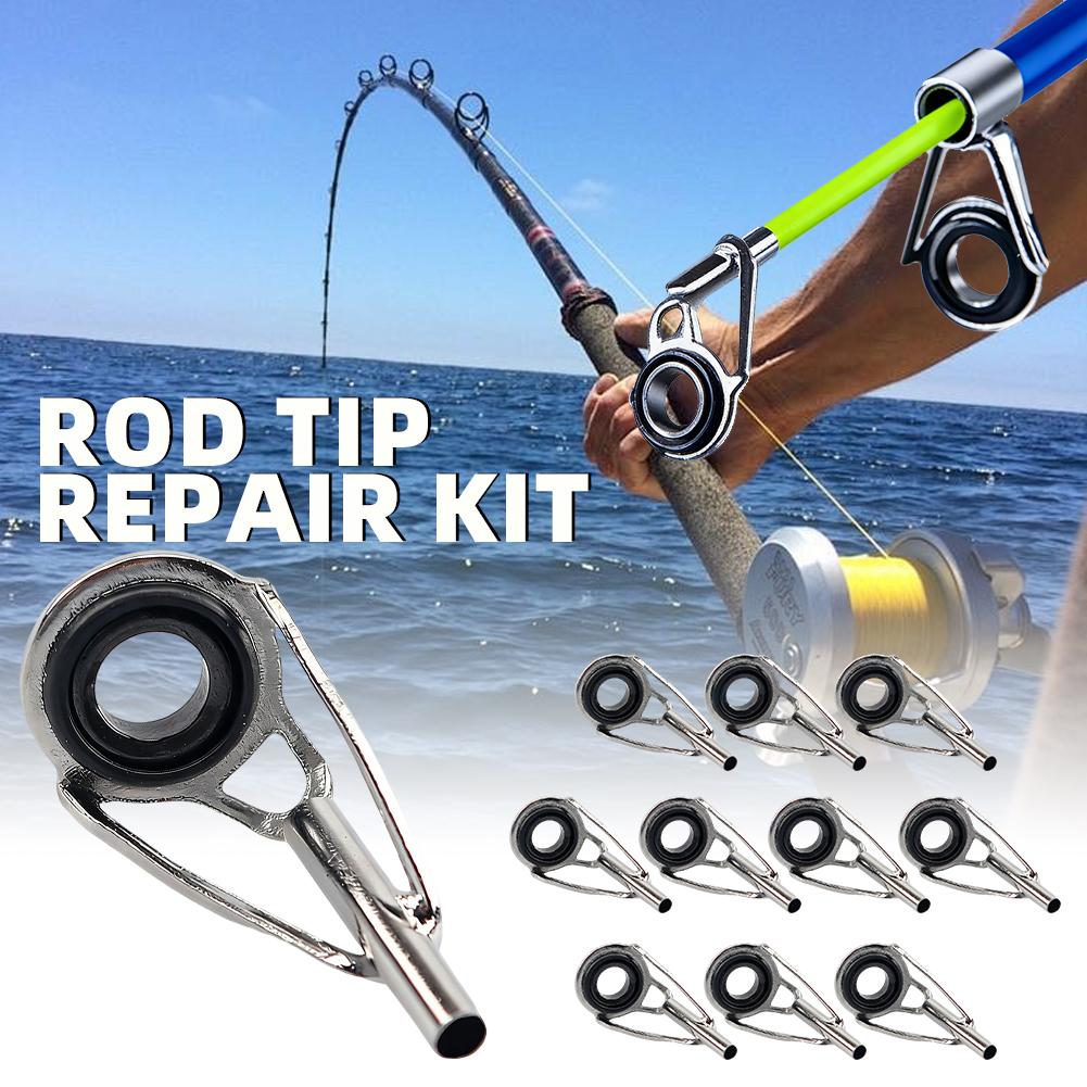 Fishing Rod Tip Replacement - ชุดซ่อมปลายคันเบ็ด 10 ชิ้น ชุดเปลี่ยนปลายคันเบ็ด 5 ขนาด