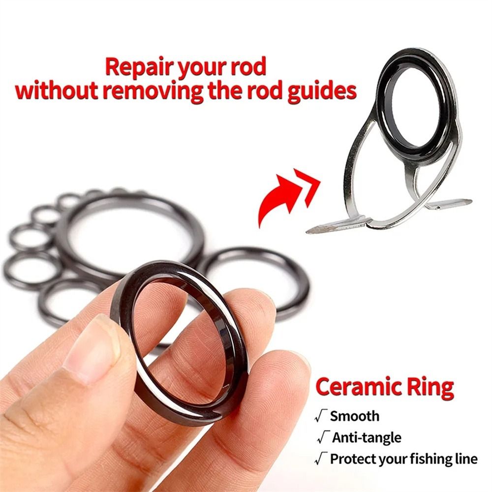 Fishing Rod Guide Replacement - วงแหวนเซรามิกขนาด 4 มม.-30 มม. สำหรับคันเบ็ด วงแหวน