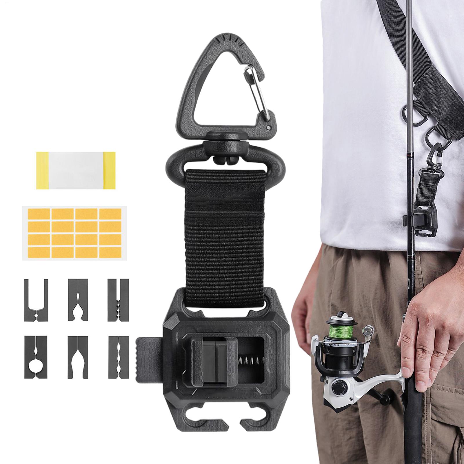 Fishing Rod Travel - ที่ยึดคันเบ็ดแบบพกพา สายรัดปรับได้ น้ำหนักเบา ใช้ได้กับท่าเรือ ท่องเที่ยว ชายหาด