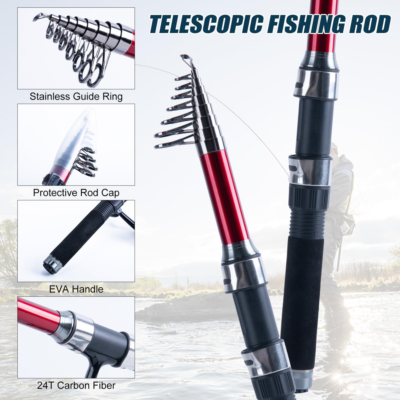 ชุดคันเบ็ดตกปลา Goture 2 ชิ้น  - Fishing Rod Spinning บทวิจารณ์และราคา