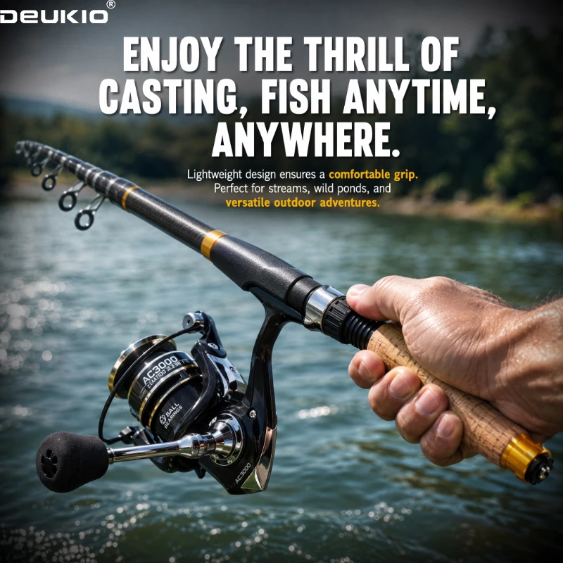 ชุดคันเบ็ดตกปลา DEUKIO แบบสปิน - Fishing Rod Spinning บทวิจารณ์และราคา