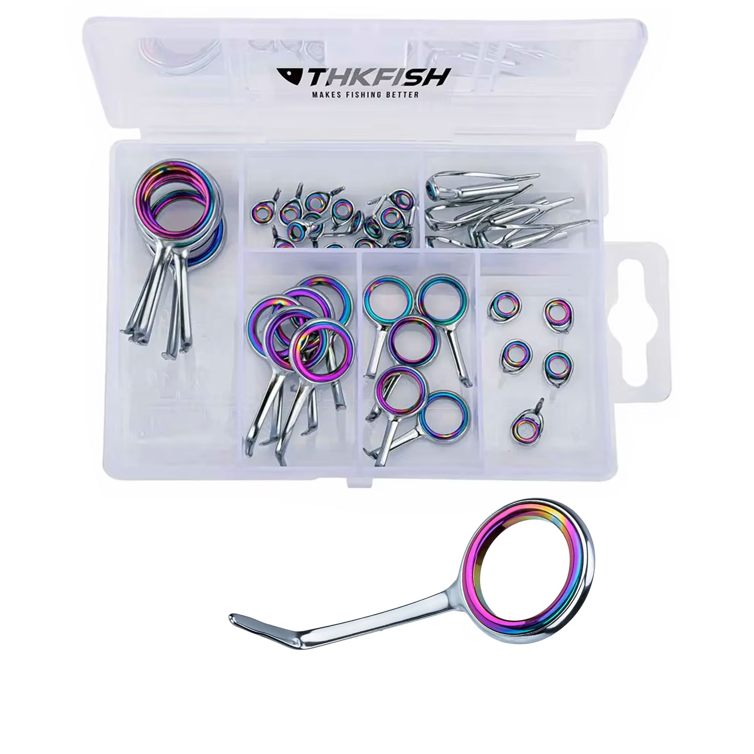 ชุดแหวนนำเบ็ดตกปลาหลากสี40ชิ้น - Fishing Rod Tip Replacement บทวิจารณ์และราคา